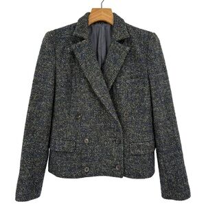 BLK DNM Tweed Double Breasted Wool Blend Blazer Size S